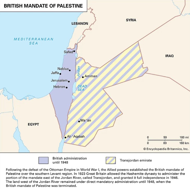 Map of British Mandate Palestine (1920–1948)