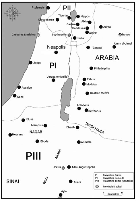 Map of Byzantine Palestine