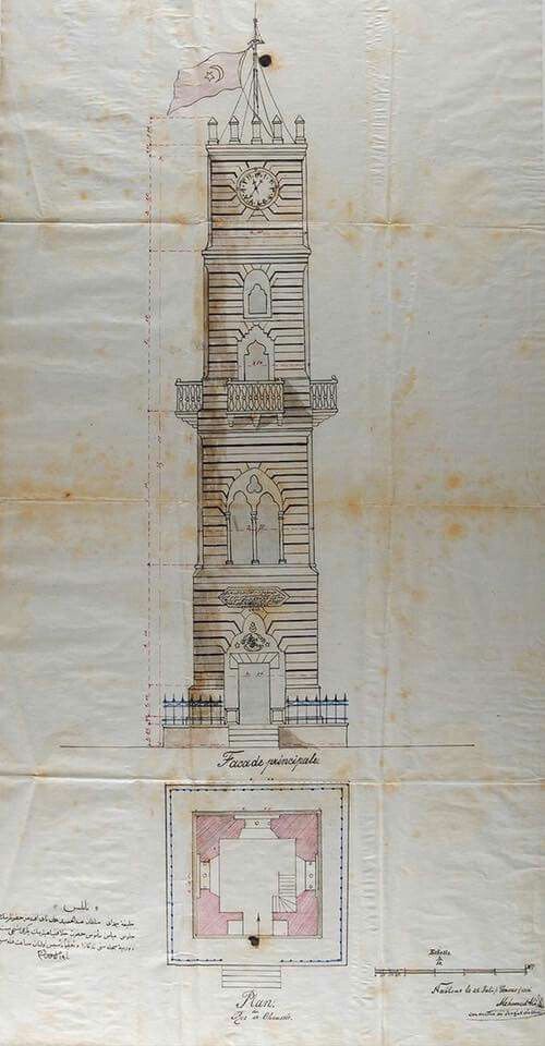Hamidiye clock tower design in Nablus, Palestine
