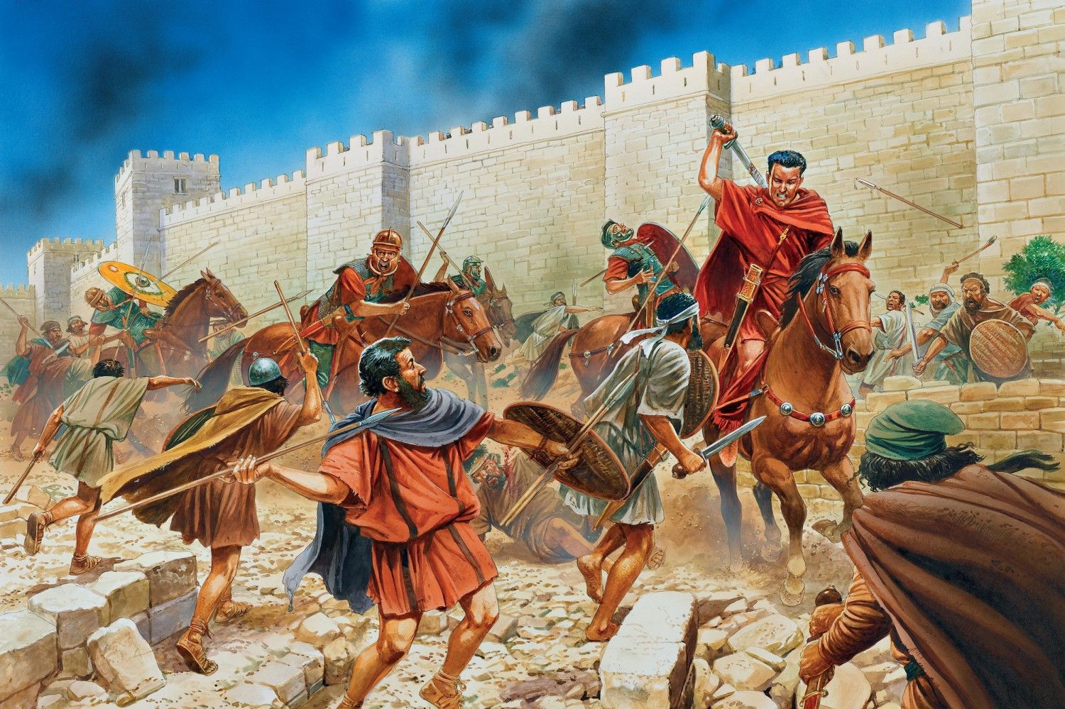 Artwork of Roman conquest in Judea, Palestine